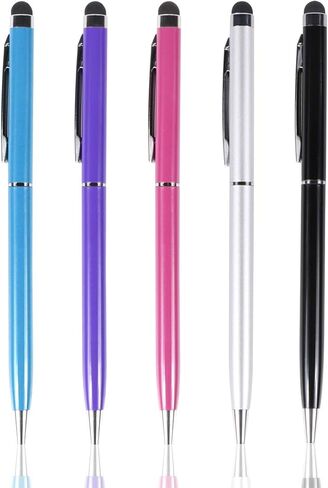 2 in 1 Capacitive Stylus Ballpoint Pen Stylus for iPad, Tablet, iPhone, Kindle, Samsung and Other Touch Screen Devices, 5 Pack in Kuwait