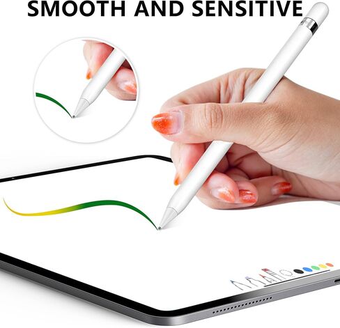 قطعتان من النصائح البديلة لقلم Apple الجيل الثاني والجيل الأول، قلم معدني أطول محسن مقاوم للاهتراء مثل السن، نصائح للتحكم الدقيق في النقاط الدقيقة لقلم Apple (شفاف 1.8 مم) in Kuwait