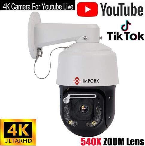 8MP Auto Tracking 540X PTZ Camera with Wiper, Human/Vehicle Detection, 2-Way Talk, SD(512GB), 262ft EXIR/131ft Full Color Night Vision, 4K Pan Tilt Full Color PoE IP Camera in Kuwait
