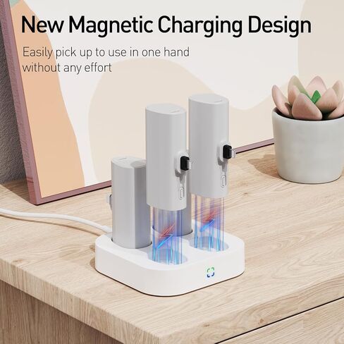 Family Small Portable Charger 4000mAh 4 Pack and Charging Station Set, Shared Power Bank Kit Compatible with iPhone(2 Pack) and USB-C(2 Pack) Cute Battery Pack for Travel, Party (Black) in Saudi Arabia