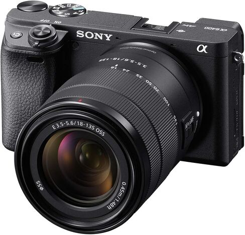 Sony a6400 4K Mirrorless Camera ILCE-6400M/B with 18-135mm F3.5-5.6 and 55-210mm F4.5-6.3 2 Lens Kit and Deco Gear Travel Case Filter Set Extra Battery Remote & Flash Bundle in Kuwait