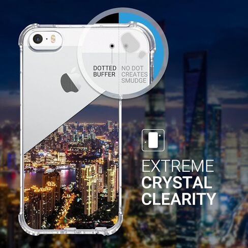 حافظة ULAK iPhone SE شفافة (إصدار 2016)، حافظة iPhone 5s، حافظة iPhone 5، حافظة شفافة رفيعة 5/5S/SE مع غطاء ممتص للصدمات من مادة TPU الناعمة الشفافة المرنة - عبوة للبيع بالتجزئة - شفاف عالي الدقة in Kuwait