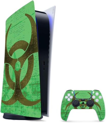 MightySkins Gaming Skin for PS5 / Playstation 5 Bundle - Biohazard | Protective Viny wrap | Easy to Apply and Change Style | Made in The USA in Saudi Arabia
