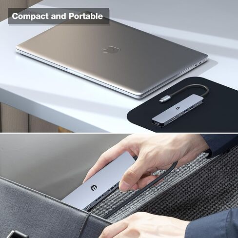 محول محور USB C 7 في 1، محول USB C مزدوج الشاشة إلى 4K HDMI، USB A&C 3.0، منفذ شحن PD، محطة إرساء USB C لقارئ بطاقات SD/TF لأجهزة الكمبيوتر المحمول والكمبيوتر اللوحي من النوع C in Saudi Arabia