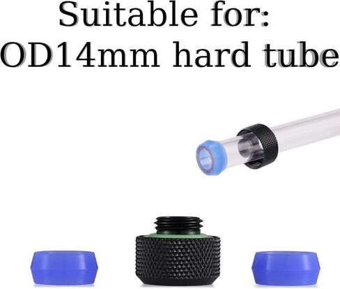 G1/4" Thread Adapters For Rigid Tube Water Cooling,OD14mm 4 PCS Tube Fitting Water Cooling Kit in Kuwait