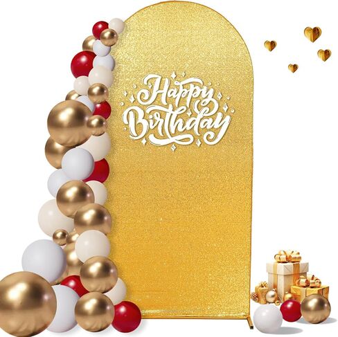 Eternal Beauty 7.2 FT Arch Backdrop Covers Sequin Backdrop Gold Backdrop Arch Cover for Wedding Party Birthday Photography Background Arch Stand in Kuwait