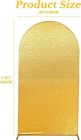 Eternal Beauty 7.2 FT Arch Backdrop Covers Sequin Backdrop Gold Backdrop Arch Cover for Wedding Party Birthday Photography Background Arch Stand in Kuwait