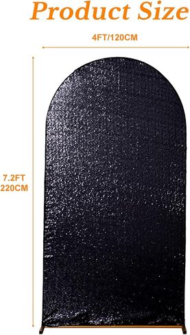 Eternal Beauty 7.2 FT Arch Backdrop Covers Sequin Backdrop Gold Backdrop Arch Cover for Wedding Party Birthday Photography Background Arch Stand in Kuwait