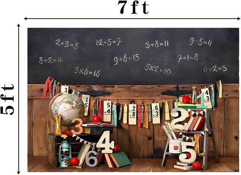 7x5ft Back to School Backdrop for Photography Vintage Classroom Math Problem On Blackboard Background Classmate Teachers Students Kids Backdrop for Shooting Vinyl in Saudi Arabia