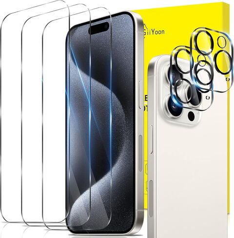 2+3 Pack Screen Protector for iPhone 14 Pro Max with 3 Pack Tempered Glass Screen Protective Film and 2 Pack Camera Lens Protector [9H Hardness] [Bubble Free] Protective Film in Kuwait