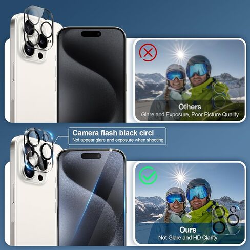 2+3 Pack Screen Protector for iPhone 14 Pro Max with 3 Pack Tempered Glass Screen Protective Film and 2 Pack Camera Lens Protector [9H Hardness] [Bubble Free] Protective Film in Kuwait