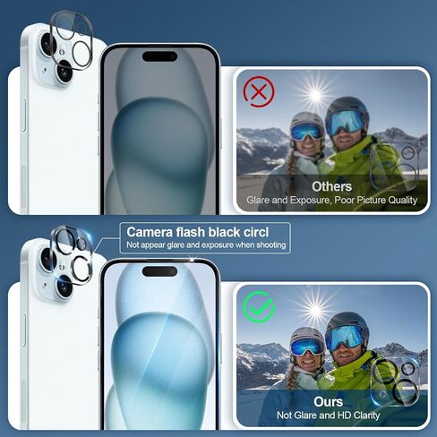 2+3 Pack Screen Protector for iPhone 14 Pro Max with 3 Pack Tempered Glass Screen Protective Film and 2 Pack Camera Lens Protector [9H Hardness] [Bubble Free] Protective Film in Kuwait