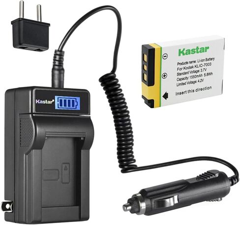 Kastar 3-Pack KLIC-7003 Battery and LCD AC Charger Compatible with Kodak KLIC-7003 K7003 Battery, Kodak EasyShare M380, EasyShare M381, EasyShare M420, EasyShare V803, EasyShare V1003 Digital Camera in Saudi Arabia