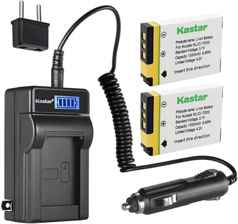 Kastar 3-Pack KLIC-7003 Battery and LCD AC Charger Compatible with Kodak KLIC-7003 K7003 Battery, Kodak EasyShare M380, EasyShare M381, EasyShare M420, EasyShare V803, EasyShare V1003 Digital Camera in Saudi Arabia