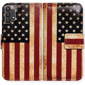 Bcov Galaxy A32 5G Case, Black Bird Green Leather Flip Phone Case Wallet Cover with Card Slot Holder Kickstand for Samsung Galaxy A32 5G 2021