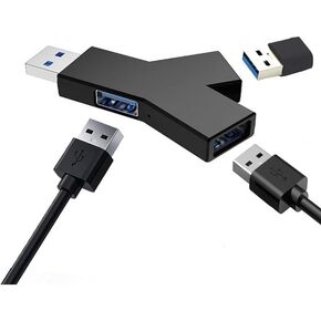 Black 3-Port Splitter Hub (2 USB 2.0 + 1 USB 3.0), USB Hub, Mini Laptop with USB 3.0 for Windows XP/Vista/7/8/10, Compatible USB Adapter for PC and Laptop Networking Products in Saudi Arabia