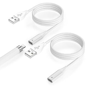 كابل USB GUUGEI لمحول iPad Pencil الأول (2 قطعة شحن 1 متر فقط) كابل شاحن USB متوافق مع iPad Pen 1 Generation، موصل شحن USB لسلك قلم القلم