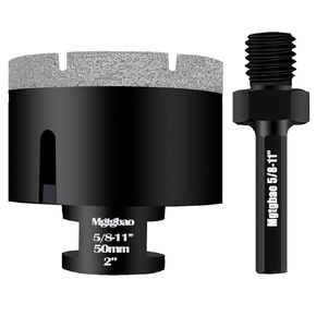 Mgtgbao 3-1/2"(90mm) Vacuum Brazed Dry Diamond Hole Saw with Slots, Tile Hole Saw for Porcelain Granite Brick Concrete Marble Stone with 5/8-11 Thread to 3/8" Hex Shank Adapter