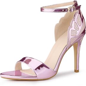 Allegra K Women's Butterfly Heels Metallic Stiletto Heel Sandals in Saudi Arabia