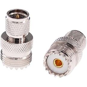 2pcs RF coaxial Adapter Mini-UHF Male PL259 to UHF SO239 Connector(F34-2)