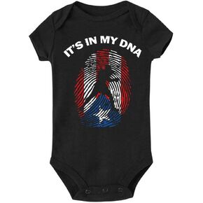 Puerto Rico Boxing It'S In My DNA Newborn SOft Baby Boy Girl Clothes Short Sleeve