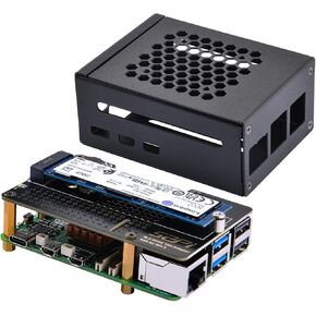 GeeekPi Metal Case with N04 PCIe M.2 Key-M NVMe SSD PCIe Peripheral Board for Raspberry Pi 5