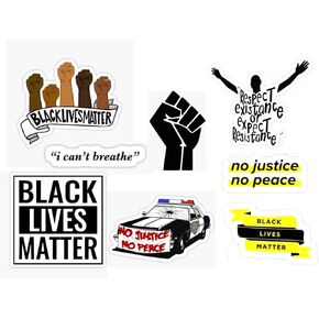 8 pcs Set Anti Racism Black Lives Matter Stickers Decals for Laptop, Water Bottle, Car