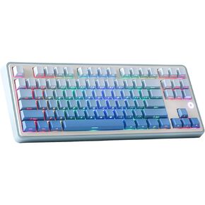 Ajazz AK870 Gasket-Mounted Wireless Gaming Keyboard, 87 Keys Compact TKL BT5.0/2.4GHz/USB-C Mechanical Keyboard, with 5-Layer Padding, Flex-Cut PCB for Win/Mac (Blue, Flying Fish Switch)