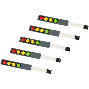 5Pcs 1x4 4 Key Membrane Switch MG192B 4-key Array Membrane Switch on off Display Microcontroller Extended Keyboard 5Pin Dupont DIY Red Yellow Yellow Green 107x20x0.8mm