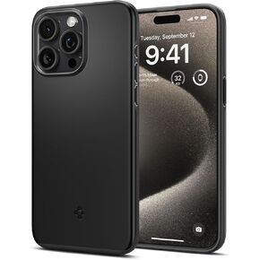 Spigen Thin Fit Designed for iPhone 15 Pro Max Case (2023) [Military-Grade Protection] - Black
