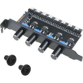 eMagTech 4 Knob Cooling Fan Speed Controller PC 8 Channels Fan Hub Radiator for PC Computer Water Cooling System PC Fan Control Power Supply