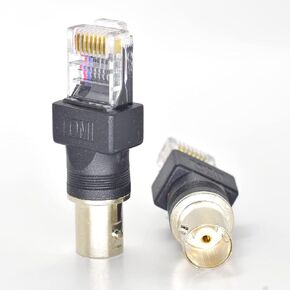N//C 2 قطعة BNC أنثى إلى RJ45 ذكر محول موصل مقرنة برميل محوري
