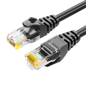 Cat 6 Ethernet Cable 33 ft, Cat 6 Ethernet Patch Cable, 10Gpbs Transfer Speed, Gold-Plated RJ45 Connectors,24AWG, Black