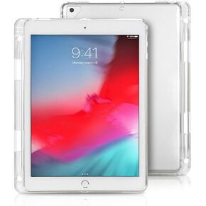 iCoverCase for iPad Mini 1/2/3/4/5 Clear Case with Pen Slot, Ultra-Thin Transparent Soft TPU Back Cover Flexible Protective Skin Case for iPad Mini 1/2/3/4/5 (Clear)