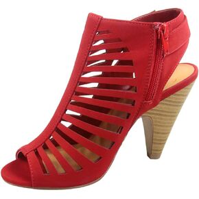 FZ-Shaky-s Women's Sexy Strappy Peep Toe Slingback Buckle Chunky Heel Sandal Shoes