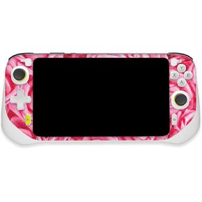 MightySkins Carbon Fiber Skin Compatible with Logitech G Cloud Gaming Handheld - Super Pink Roses | Protective, Durable Textured Carbon Fiber Finish | Easy to Apply | Made in The USA