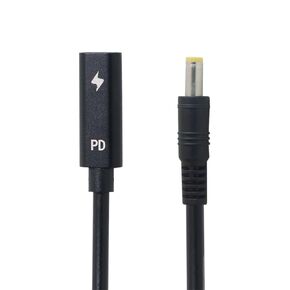 NFHK Type C USB-C Female Input to DC 4.0 * 1.7mm Power PD Charge Cable fit for Laptop 18-20V