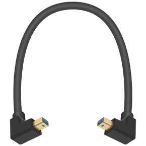 Poyiccot 90 Degree Mini Displayport Cable 1ft, Down Angled Mini DP Male to Down Angled Mini DP Male Adapter Cable Support 8K Mini DP 1.4 Cable for MacBook Laptop PC (Not for Thunderbolt)