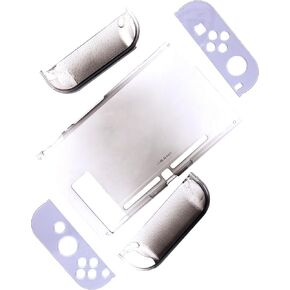 Deal4GO Semi Translucent Protective Case Hard Shell w/Joycon Controller Protection Cover Replacement for Nintendo Switch Console HAC-001 (Black)