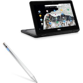 BoxWave Stylus Pen Compatible with Dell Chromebook 11 2-in-1 3100 (P30T) - AccuPoint Active Stylus, Electronic Stylus with Ultra Fine Tip for Dell Chromebook 11 2-in-1 3100 (P30T) - Metallic Silver