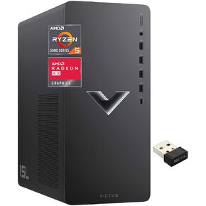 كمبيوتر HP Victus 15L للألعاب - AMD Ryzen 5-5600G حتى 4.4 جيجا هرتز، ذاكرة الوصول العشوائي 16 جيجا، 1 تيرابايت PCIe SSD، رسومات AMD Radeon RX 6400، Wi-Fi 6، بلوتوث، Windows 11 Home، مع USB WiFi Adpater in Saudi Arabia