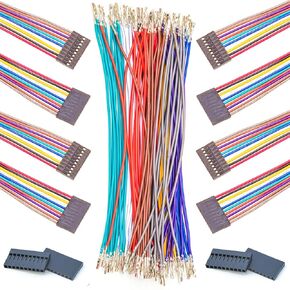 Dupont 2.54mm Wire Female to Female Dupont Connector & 22AWG Pre-Crimped Cable, Single Row 1/2/3/4/5/6/7/8/9/10P JST Connector with Length of 10/30/50/100cm Dupont Wire (5Pcs FF 3P-100CM)
