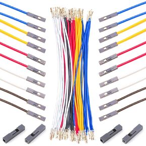 Dupont 2.54mm Wire Female to Female Dupont Connector & 22AWG Pre-Crimped Cable, Single Row 1/2/3/4/5/6/7/8/9/10P JST Connector with Length of 10/30/50/100cm Dupont Wire (5Pcs FF 3P-100CM) in Kuwait