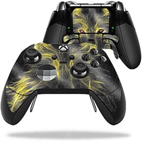 MightySkins Glossy Glitter Skin for Microsoft Xbox One Elite Controller - Neon Wolf | Protective, Durable High-Gloss Glitter Finish | Easy to Apply, Remove, and Change Styles | Made in The USA