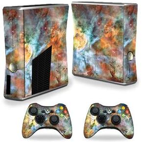 MightySkins Glossy Glitter Skin for Xbox 360 S Console - Space Cloud | Protective, Durable High-Gloss Glitter Finish | Easy to Apply, Remove, and Change Styles | Made in The USA