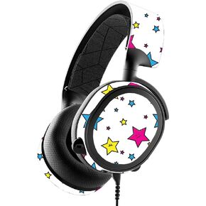MightySkins Skin for SteelSeries Arctis 3 - Smiley Stars | Protective, Durable, and Unique Vinyl Decal wrap cover | Easy To Apply, Remove, and Change Styles | Made in the USA