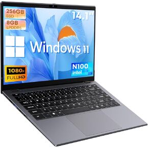 CHUWI GemiBook XPro 14.1'' Laptop, Intel 12th Gen N100(up to 3.4GHz),256GB SSD 8GB LPDDR5, Windows 11 Laptop Computer, 1920X1080 FHD Display, WiFi 6,BT5.2,HDMI,Type-C,2MP Camera,5000mAh,1TB SSD Expand