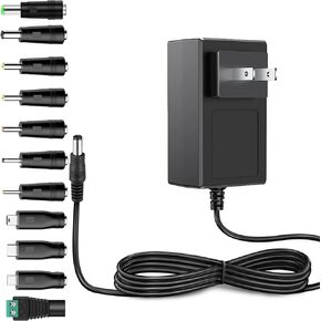Universal 5V AC Adapter DC5V 3A 2A 1Amp Power Supply 15W Wall Charger for WiFi Router USB HUB Cameras AC120V to DC5V 2500mA 2000mA 1A Power Adapter with 11 Plugs 5 Volt ac dc Adapter(DC5V~3A)