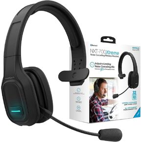 Naztech NXT-700 Xtreme Wireless Bluetooth Headset with Microphone - Noise Cancelling Headset for Truckers with HD Sound, Adjustable Headband, & Memory Foam Ear Cups for All-Day Comfort - Black