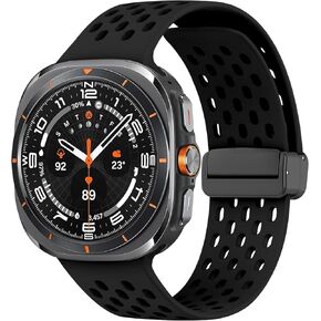 Magnetic Anti Sweat Sport Band Compatible with Samsung Galaxy Watch Ultra 47mm(2024), Waterproof Breathable Soft Silicone Bands for Men Women